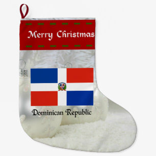 Meia De Natal Grande Bandeira da República Dominicana, design personal