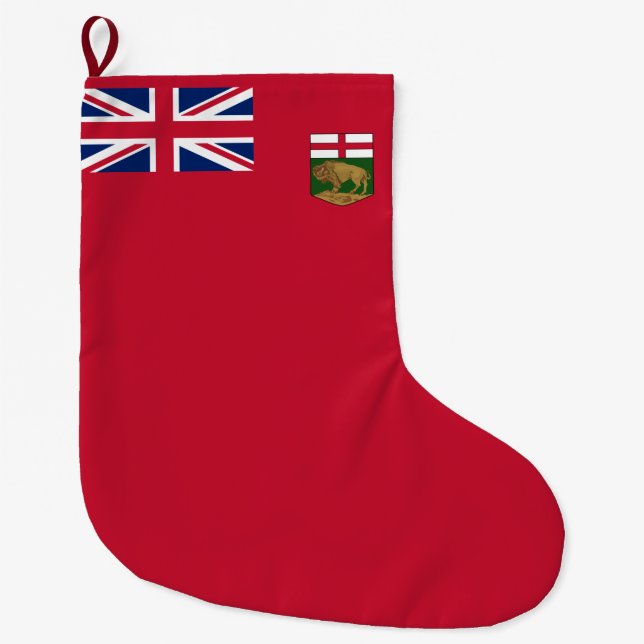 Meia De Natal Grande Bandeira de Manitoba (Frente)