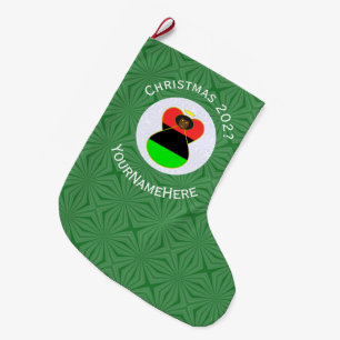 Meia De Natal Grande Bandeira de Natal de Anjo Personalizada da Diáspor