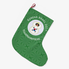 Meia De Natal Grande Bandeira de Natal do Anjo Sul-Coreana Personalizad