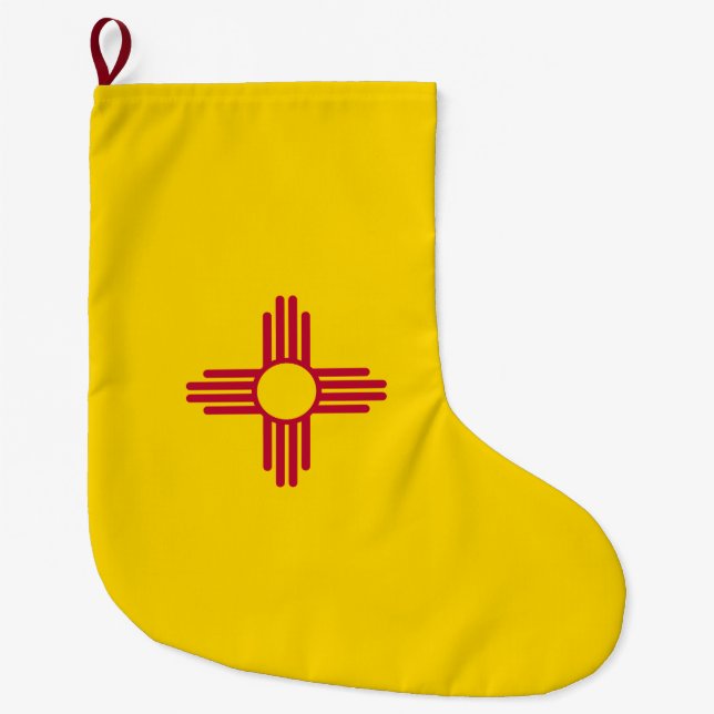Meia De Natal Grande Bandeira de New mexico (Frente)