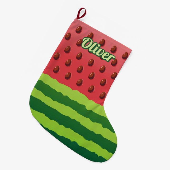 Meia De Natal Grande Bandeira de Watermelon Stocks de Natal (Frente (Pendurada))