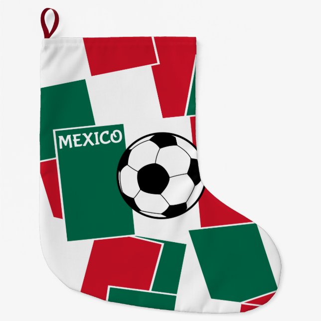 Meia De Natal Grande Bandeira do futebol mexicano (Frente)