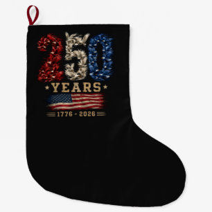 Meia De Natal Grande Bandeira Patriótica Águia Americana 250 Anos