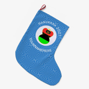 Meia De Natal Grande Bandeira Personalizada de Hanukkah do Anjo da Diás