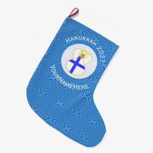 Meia De Natal Grande Bandeira Personalizada do Anjo Finlandês de Hanukk