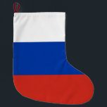 Meia De Natal Grande Bandeira Russa (Rússia)<br><div class="desc">Esta design é a bandeira nacional da Rússia (também conhecida como Federação Russa), que é um país transcontinental que abrange a Europa Oriental e a Ásia Norte. A Rússia é o maior país do mundo e é o país mais populoso da Europa. A Rússia consiste em mais de um oitavo...</div>