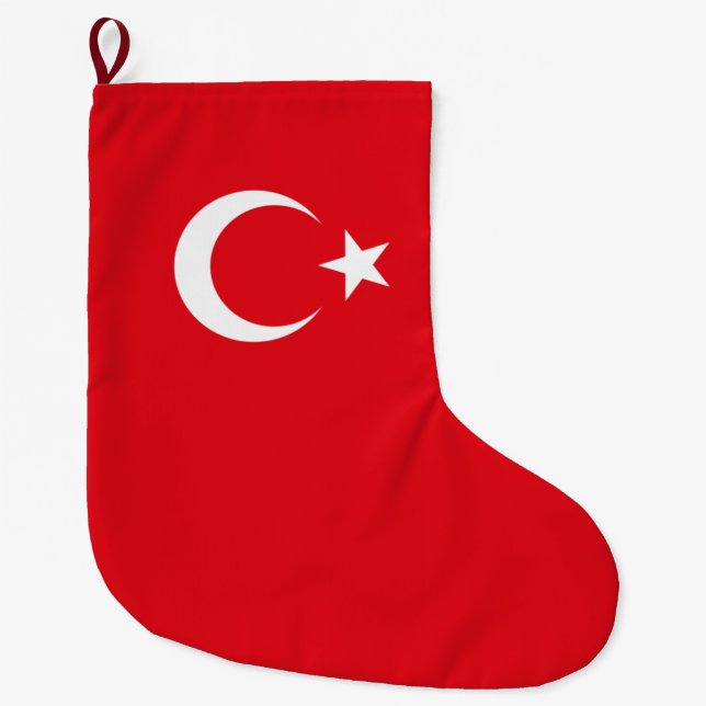 Meia De Natal Grande Bandeira Turca (Turquia) (Frente)