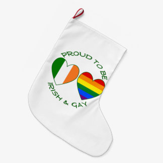 Meia De Natal Grande Bandeiras Orgulho Coração Irlandês e Gay Orgulho e