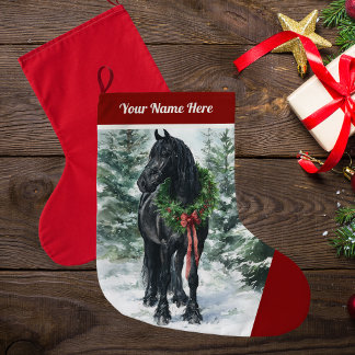 Meia De Natal Grande Banho de Natal Frísia para Amantes de Cavalo