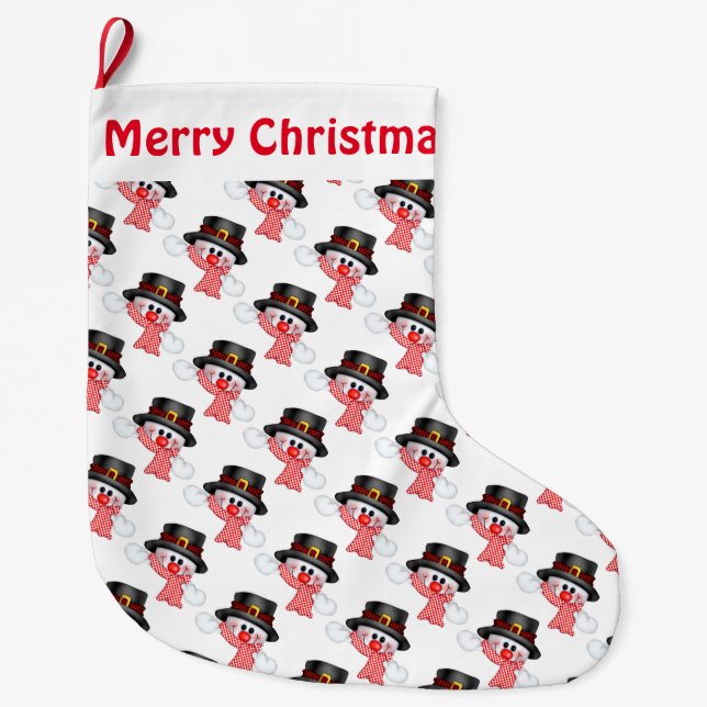 Meia De Natal Grande Banho de Natal/Snowmen (Frente)