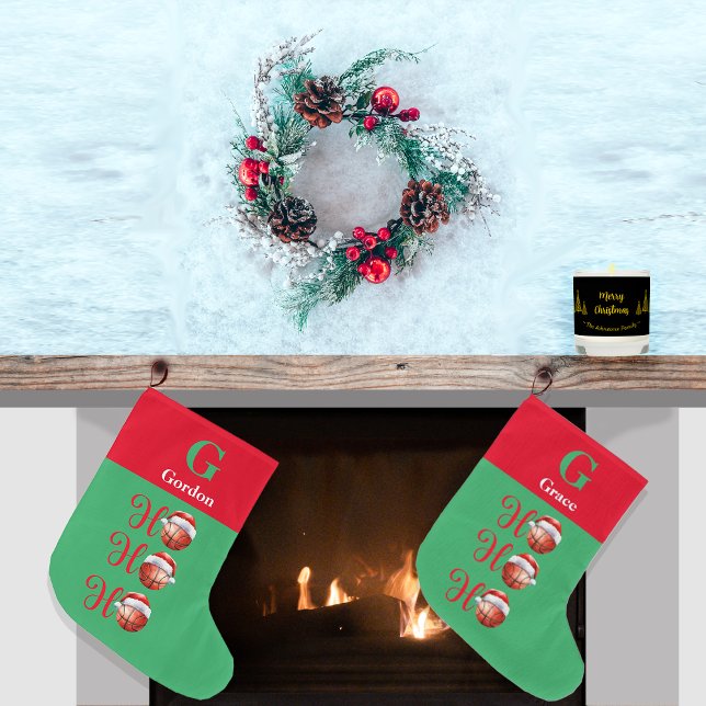 Meia De Natal Grande Basquete de Natal Ho Ho (Criador carregado)