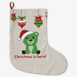 Meia De Natal Grande Bear Merry Christmas Winter Animals Bears Large Ch