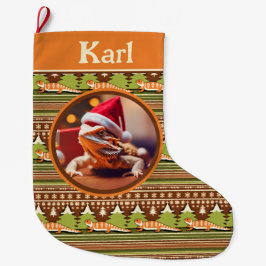 Meia De Natal Grande Bearded Dragon Ugly Sweater Stocks de Natal