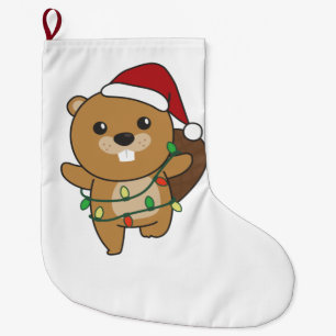 Meia De Natal Grande Beaver de inverno em Beaver