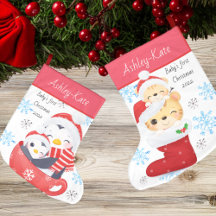 Bebês bonitos Primeiro Pinguim de Natal e Gato de 