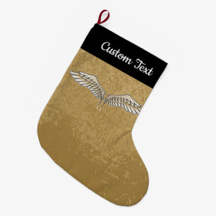 Meia De Natal Grande Beige Wings Natal Stocks