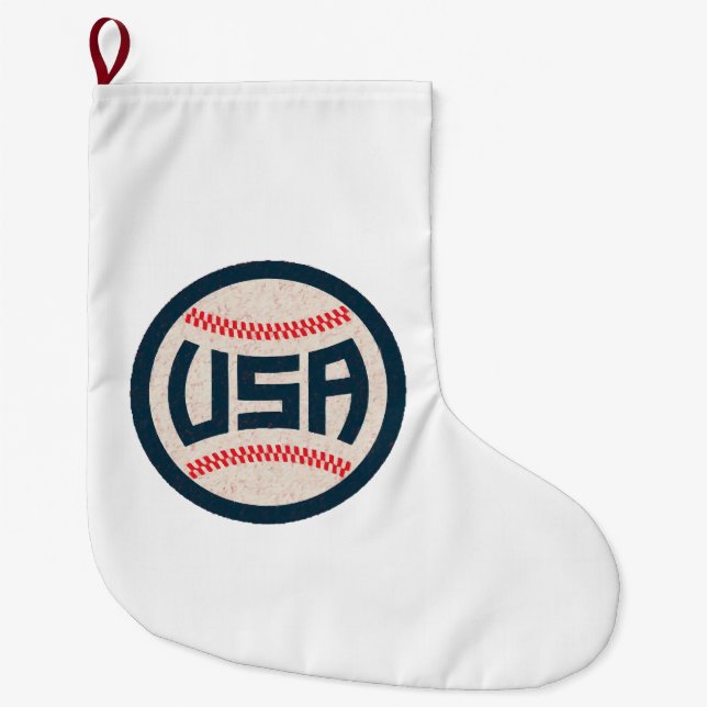 Meia De Natal Grande Beisebol da Equipe EUA (Frente)