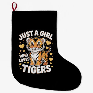 Meia De Natal Grande Bela Tigre Animal Só Uma Garota Que Ama Tigres