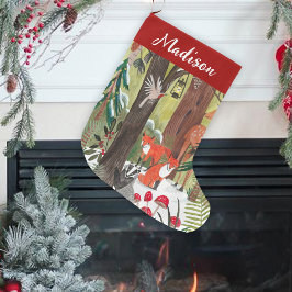 Meia De Natal Grande Belas florestas — Natal verde