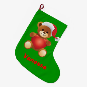Meia De Natal Grande Belo ursinho de peluche para crianças de Natal