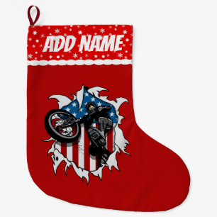 Meia De Natal Grande Bicicleta rasgada de BMX