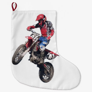 Meia De Natal Grande Bicicleta vermelha da sujeira