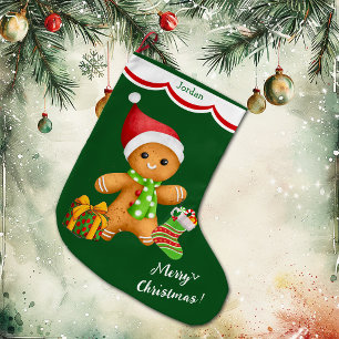 Meia De Natal Grande Biscoito de Gengibre do Papai Noel Fofo