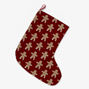 Meia De Natal Grande Biscoitos de Pão-de-Pão Vermelho de Natal