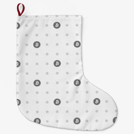 Meia De Natal Grande Bitcoin Polka Dots Christmas Stocking (Large)