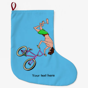 Meia De Natal Grande BMX Bike Rider Cartoon