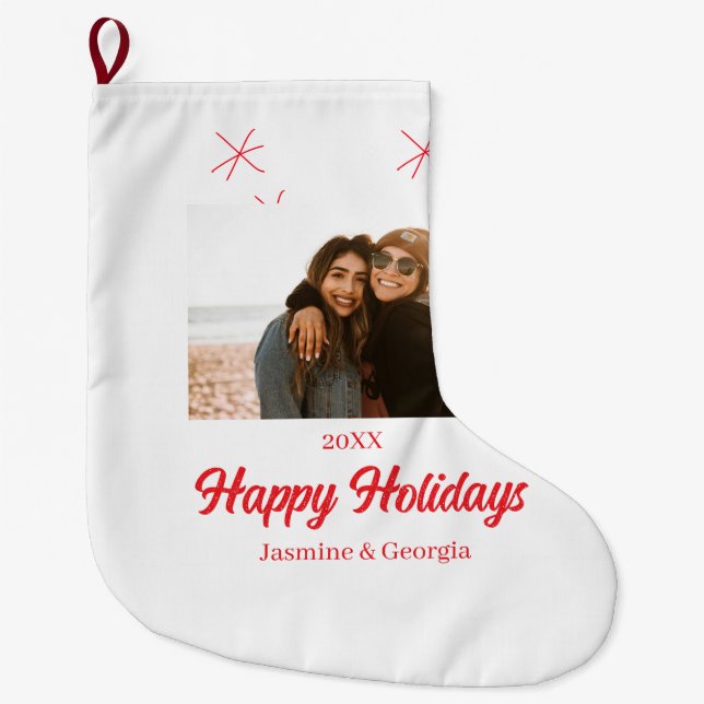 Meia De Natal Grande Boas festas de Natal (Frente)