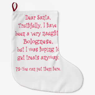 Meia De Natal Grande Bolonhês impertinente
