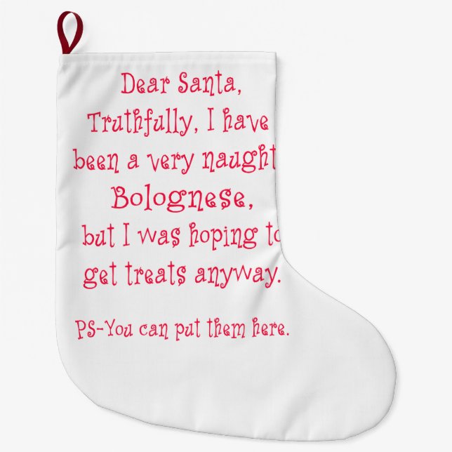 Meia De Natal Grande Bolonhês impertinente (Frente)