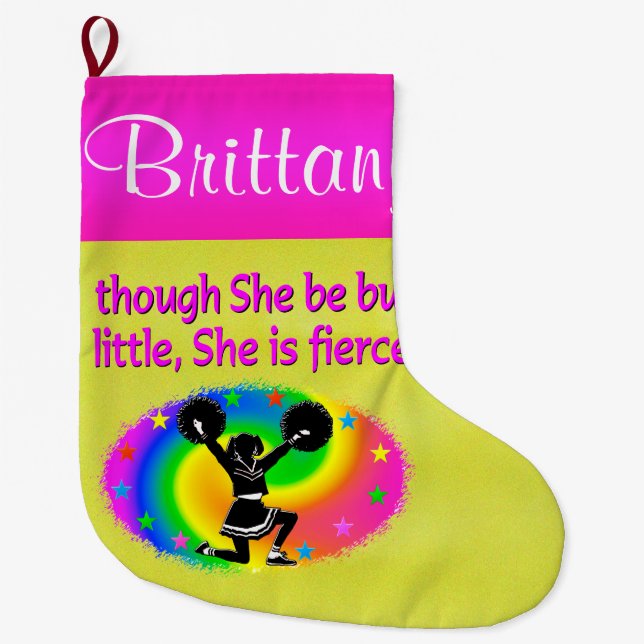 Meia De Natal Grande BOLSA DE CHEERLEADING PERSONALIZADA bonito (Frente)