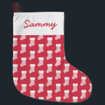 Meia De Natal Grande Bolsa de Natal do Winter Knit<br><div class="desc">A design de Natal do Winter Knit foi criada por EggPlant e Purple usando mídia mista. Esta design festiva inclui uma estocagem de natal com um padrão de malha de inverno. Se você quiser cores personalizadas ou assistência ao design,  fique à vontade para entrar em contato comigo em aubergineandpurple@gmail.com.</div>