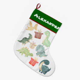 Meia De Natal Grande Bolsa de Presente de Natal de Dinossauro Bonito