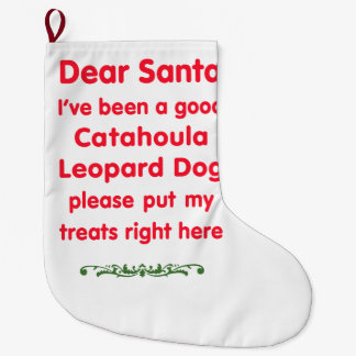 Meia De Natal Grande bom cão do leopardo de Catahoula