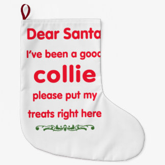 Meia De Natal Grande bom collie