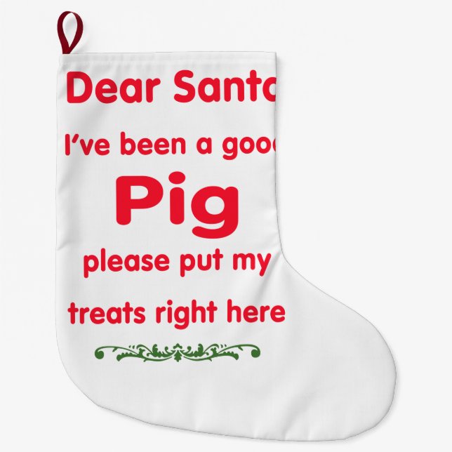 Meia De Natal Grande bom porco (Frente)