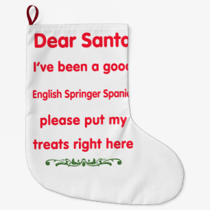 Meia De Natal Grande bom Spaniel de Springer inglês