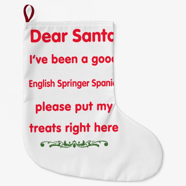 Meia De Natal Grande bom Spaniel de Springer inglês (Frente)