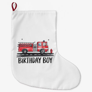 Meia De Natal Grande Bombeiros de caminhão O aniversário da família Boy