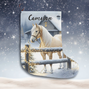 Meia De Natal Grande Bonito Cavalo Branco Personalizado Natal