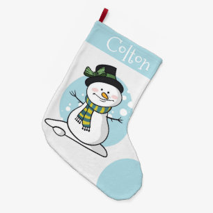 Meia De Natal Grande Bonito Snowman - Grande Balcão de Natal