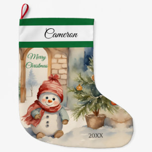 Meia De Natal Grande Bonito Snowman - Grande Balcão de Natal