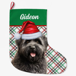Meia De Natal Grande Bouvier des Flandres Dog Xadrez Personalizada