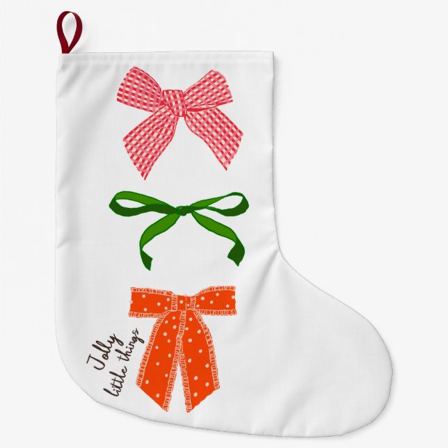 Meia De Natal Grande Bow Jolly Little Things Natal  (Frente)