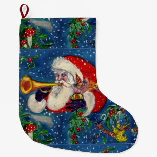 MEIA DE NATAL GRANDE BUGLER MUSICAL DE /SANTA CLAUS DA NOITE DE NATAL