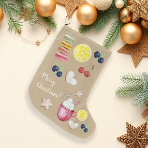 Meia De Natal Grande Cacau Quente De Natal E Bons Desejos